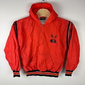 Vintage Butwin Red "ALMA" College‎ Anorak Windbreaker Jacket Hoodie Mens Medium